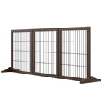 Folding and Adjustable Pet Gate in Pine Wood and Metal with Stable Base, for Dogs and Puppies, 185x36x71cm - Borge' Group Limited
