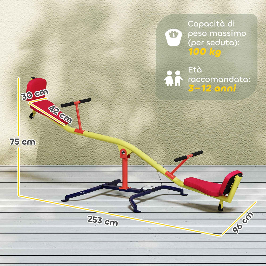 Swing Seesaw 360° Rotating 253x96x75 cm Multicolor