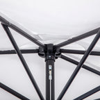 Crescent Moon Terrace Umbrella with Crank Opening and 2-Section Pole, 2.6x1.35 m, White