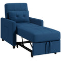 Single Reclining Armchair Bed on 3 Levels with Extra Cushion, 69x82x85cm, Blue