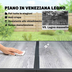 Outsunny Garden Table for 4-6 People with Wood-Effect Top, in Steel and PSPC Plastic, 150x80x74 cm, Grey and Black