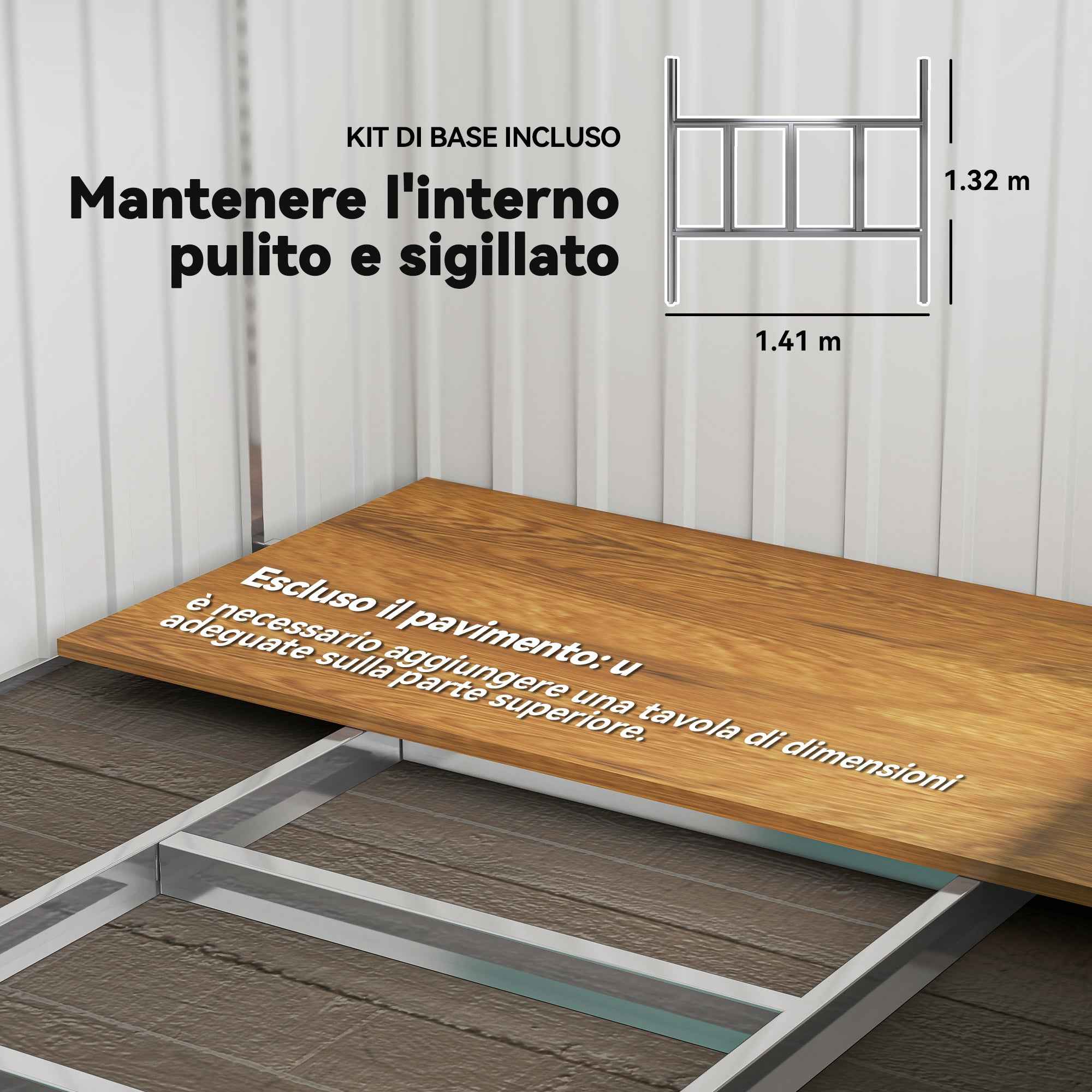 Outsunny 1.5x2m Metal Tool Shed with Base, Sliding Door and Sloped Roof, Green