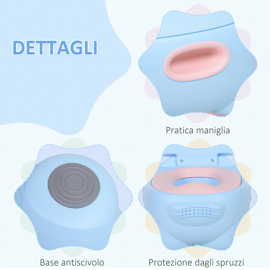 Baby Potty 6 Months-48 Months Non-Slip Hippo Blue (40x30x23cm)