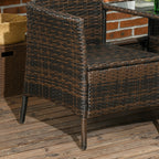 Outsunny garden set in Rattan with 2 modern chairs and coffee table, 138x60x87 cm, brown - Borgè