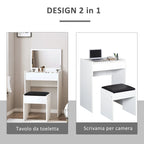 Vanity Make-up Table with Stool and White Mirror - Borgè