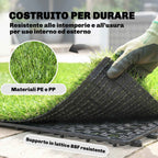 Outsunny 22 Pieces Synthetic Grass Mat, 30x30 cm, 25 mm Pile, Green