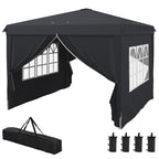 Outsunny Gazebo 3x3 with adjustable height with drainage holes and transport bag, metal, gray - Borgè