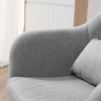 Swivel Chair with Adjustable Height, with Cushion, Lumbar Support and Armrest, 60x60x79-91 cm, Grey