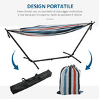 Outsunny Freestanding Hammock with Stand, Adjustable Height and Carrying Bag, 310x117x105 cm, White