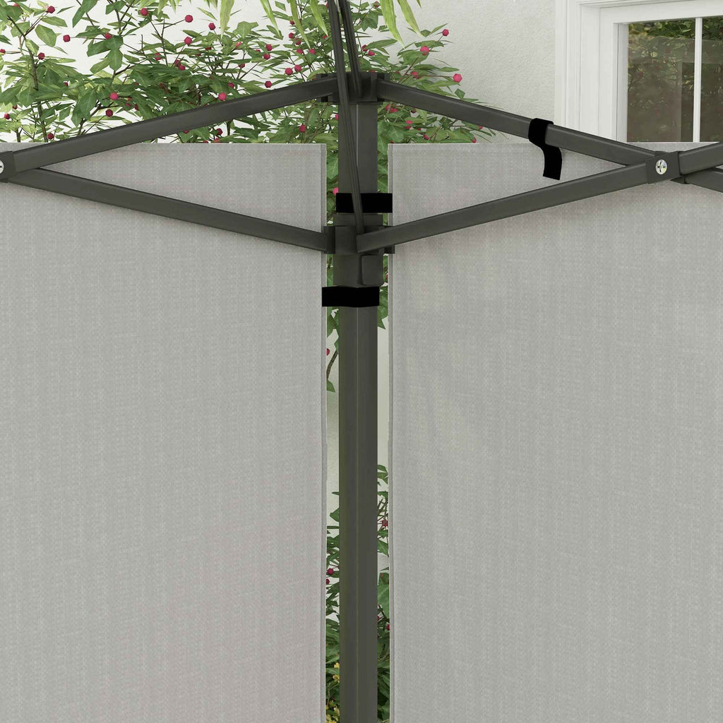 Outsunny Set of 2 Side Walls for Gazebos 3x3 m and 3x6 m with Windows, in PE and Plastic, 293x193 cm, White