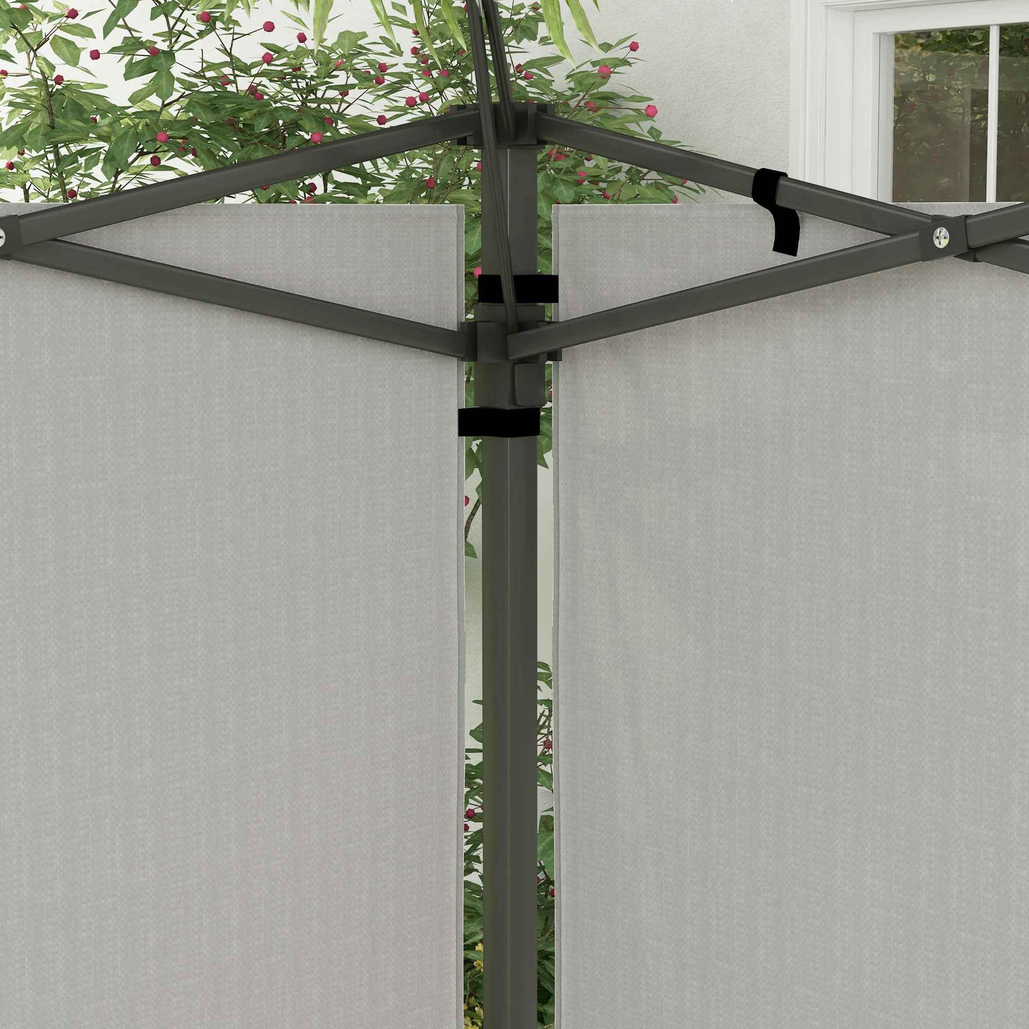 Outsunny Set of 2 Side Walls for Gazebos 3x3 m and 3x6 m with Windows, in PE and Plastic, 293x193 cm, White