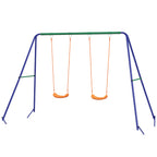 Outsunny swing for children 3-8 years with 2 seats and 4 stakes, in metal and pp, 269x160x180 cm - Borgè