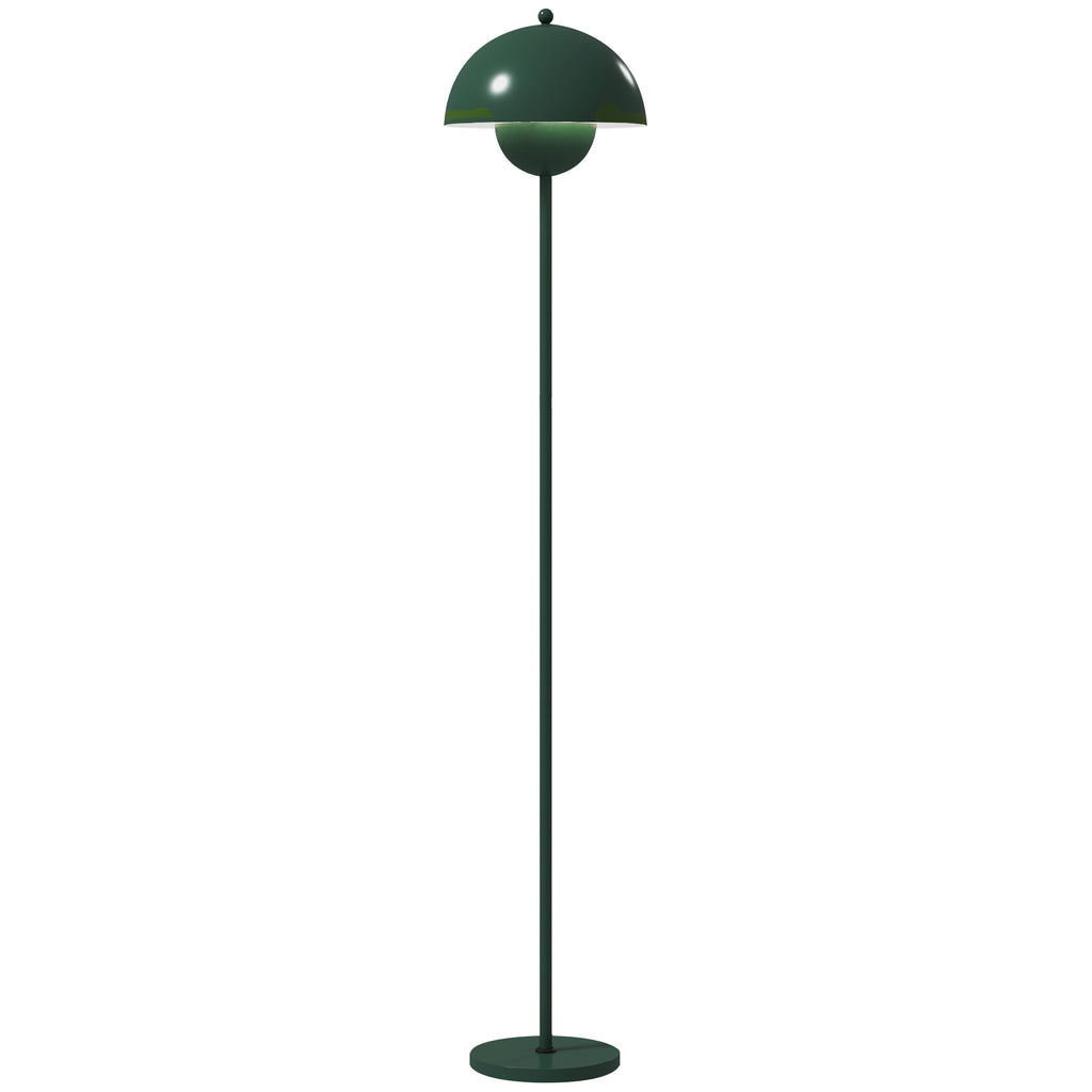 Floor Lamp with Semicircular Shade and Foot Switch, Steel, Ø30x155 cm, Green