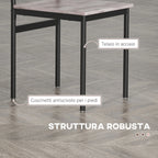 5 Piece Space-Saving Dining Table and Chair Set with Rectangular Kitchen Table and 4 Modern Chairs, in MDF and Steel