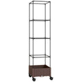 Outsunny 20L Raised Trellis Planter with Lockable Wheels and Self-Watering System, Brown