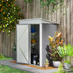Outsunny Garden Shed for Tools in Steel with Lockable Door, 161x95x163/181cm, Gray - Borgè
