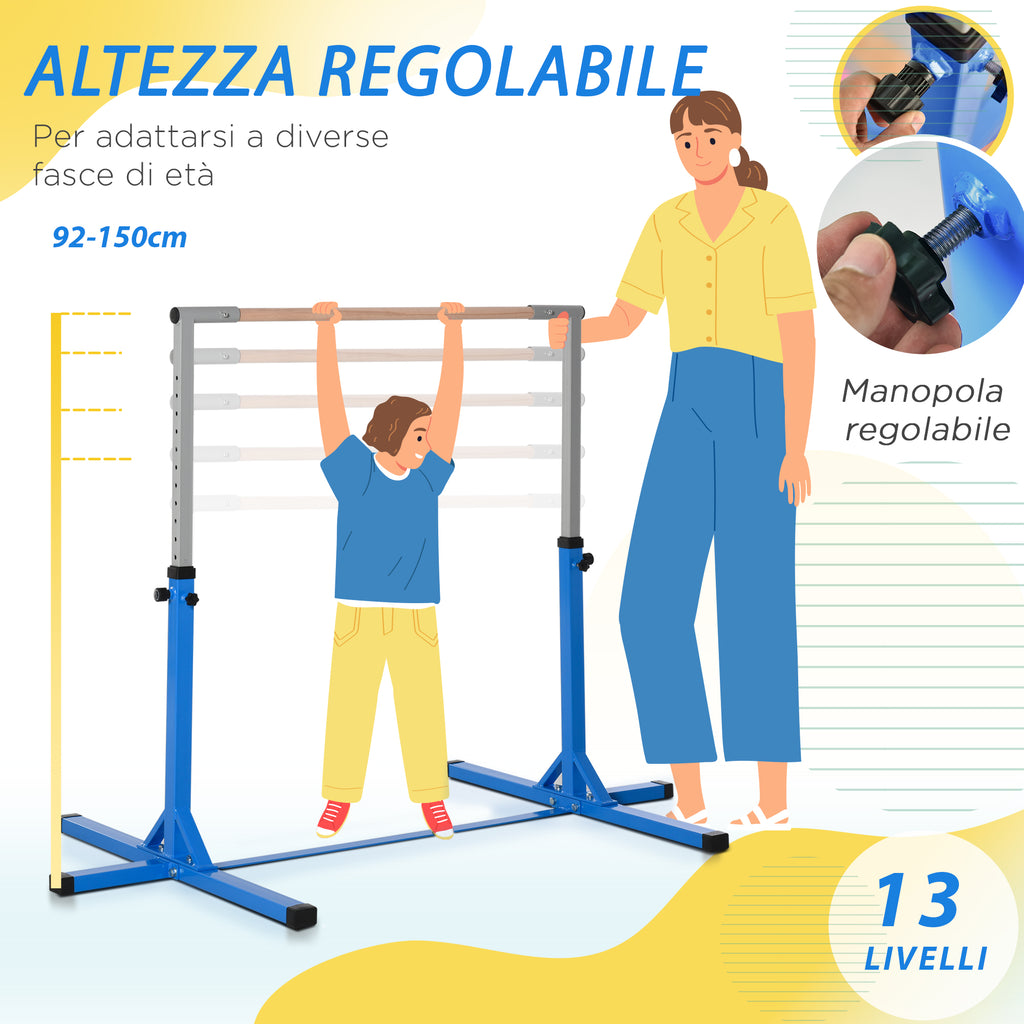 Height-Adjustable Gymnastics Bar for Ballet and Ballet, 92-150 cm, Blue