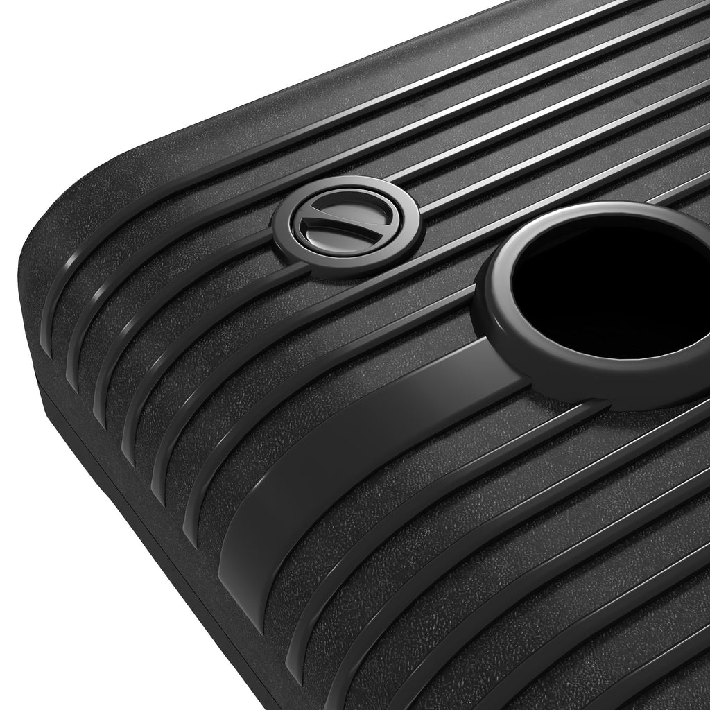 Garden Umbrella Base Fillable with Water and Sand 70-90 kg, Wheels and Handle in HDPE, 80x60 cm, Black