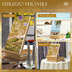 Space-Saving Beech Wood Painting Easel with Adjustable Height and Angle, 93x84x183 cm