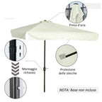 Outsunny Semicircular Wall Mounted Patio and Garden Umbrella with Crank Handle, 2.5x2.3m, Cream