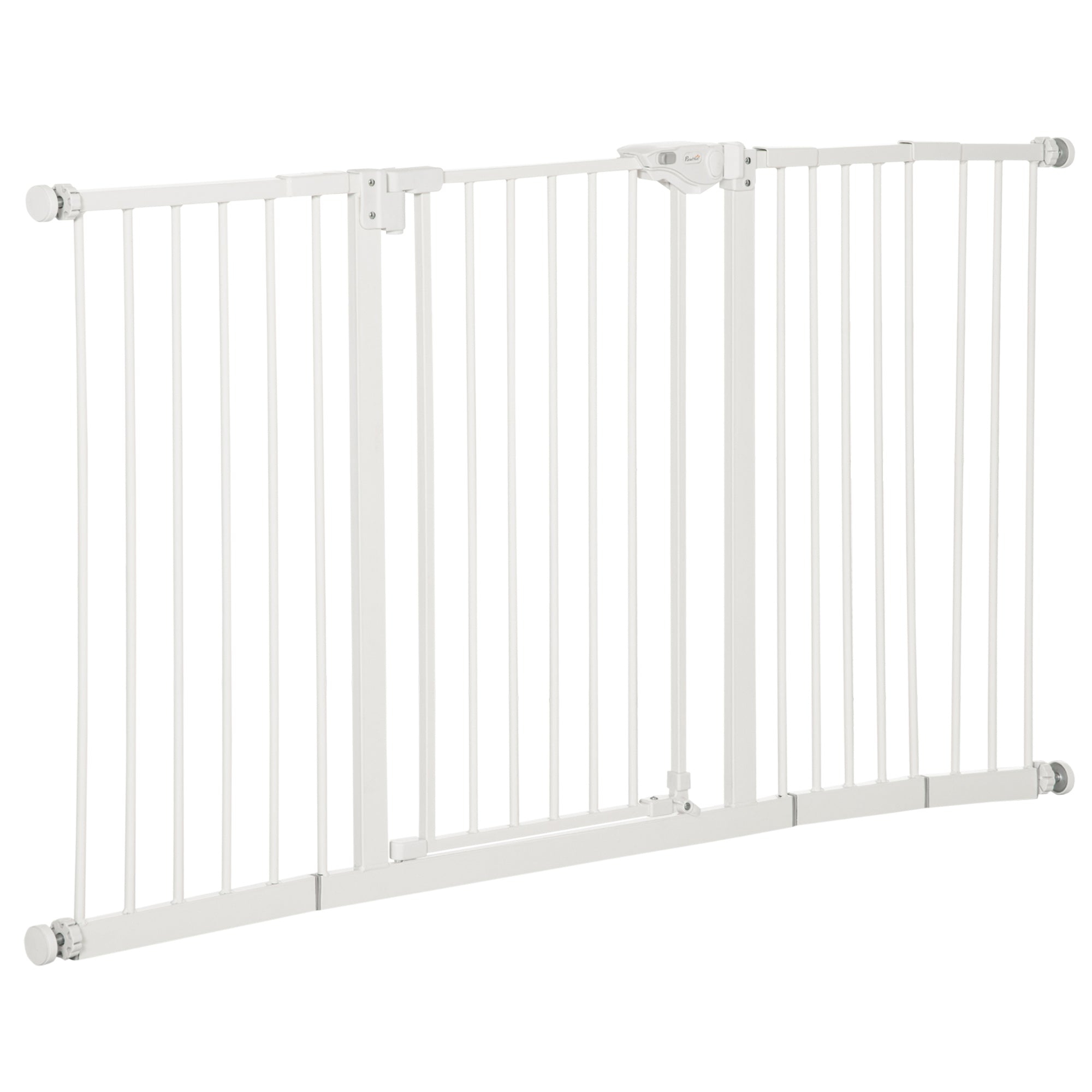 3-Way Dog Gate with Adjustable Width 74-148 cm and Automatic Closure, White