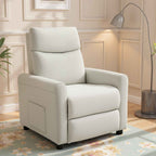 HOMCOM Reclining Chair 135° max in Linen Effect Fabric, Foam, Steel and Wood, 73x86x100 cm, Cream White