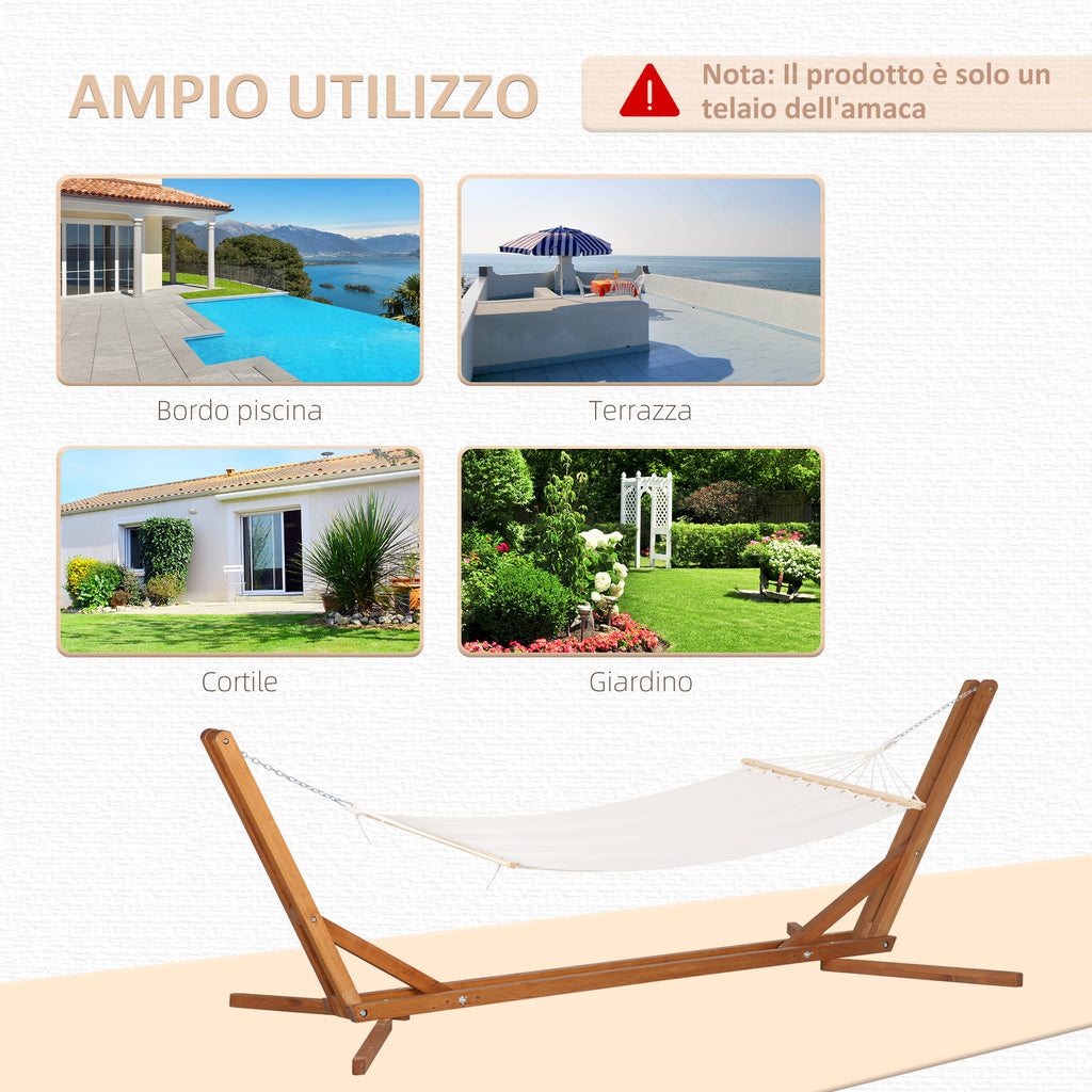 3-Level Adjustable Folding Portable Wooden Hanging Hammock Stand, 388x120x89cm