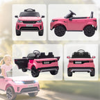 Electric Ride-On Toy Car for Kids, Land Rover License, with LED Headlights, Horn and Remote Control, 105x68.5x58 cm, Pink