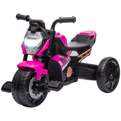 Electric Tricycle for Children 18-36 Months 3 in 1 with Headlights, Music and Horn, in PP and Steel, 75x43x47 cm, Pink