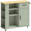 HOMCOM Kitchen Cabinet with Drawer, Cabinet and Adjustable Shelf, Light Green