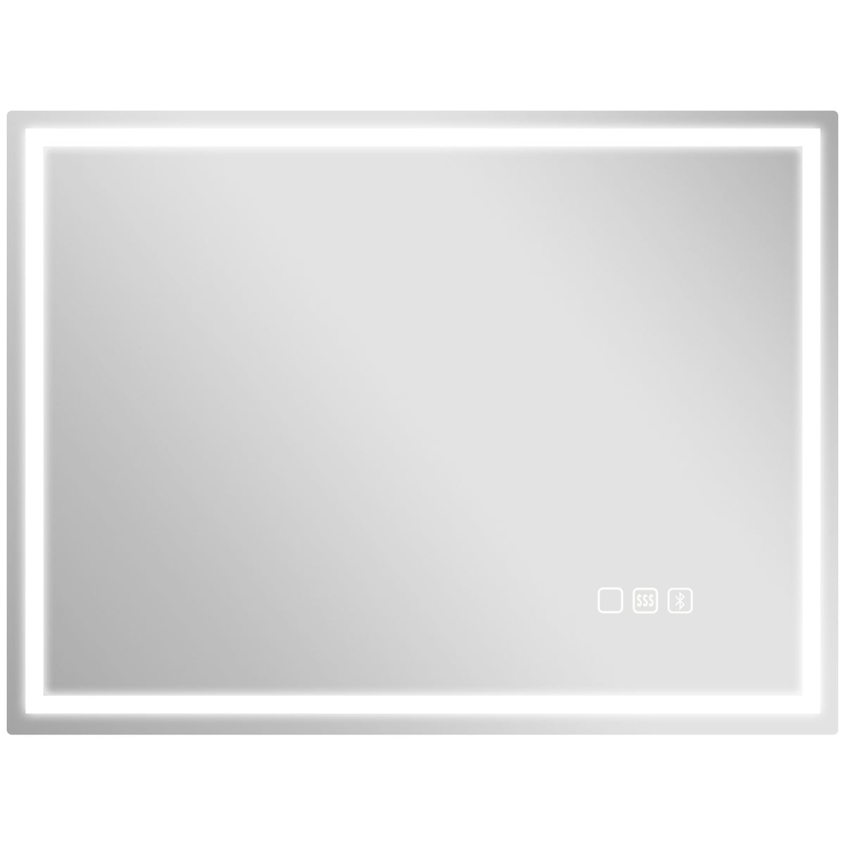 HOMCOM Anti-Fog Bathroom Mirror with Adjustable LED Light, Bluetooth Speaker, Touch Buttons, 80x60 cm