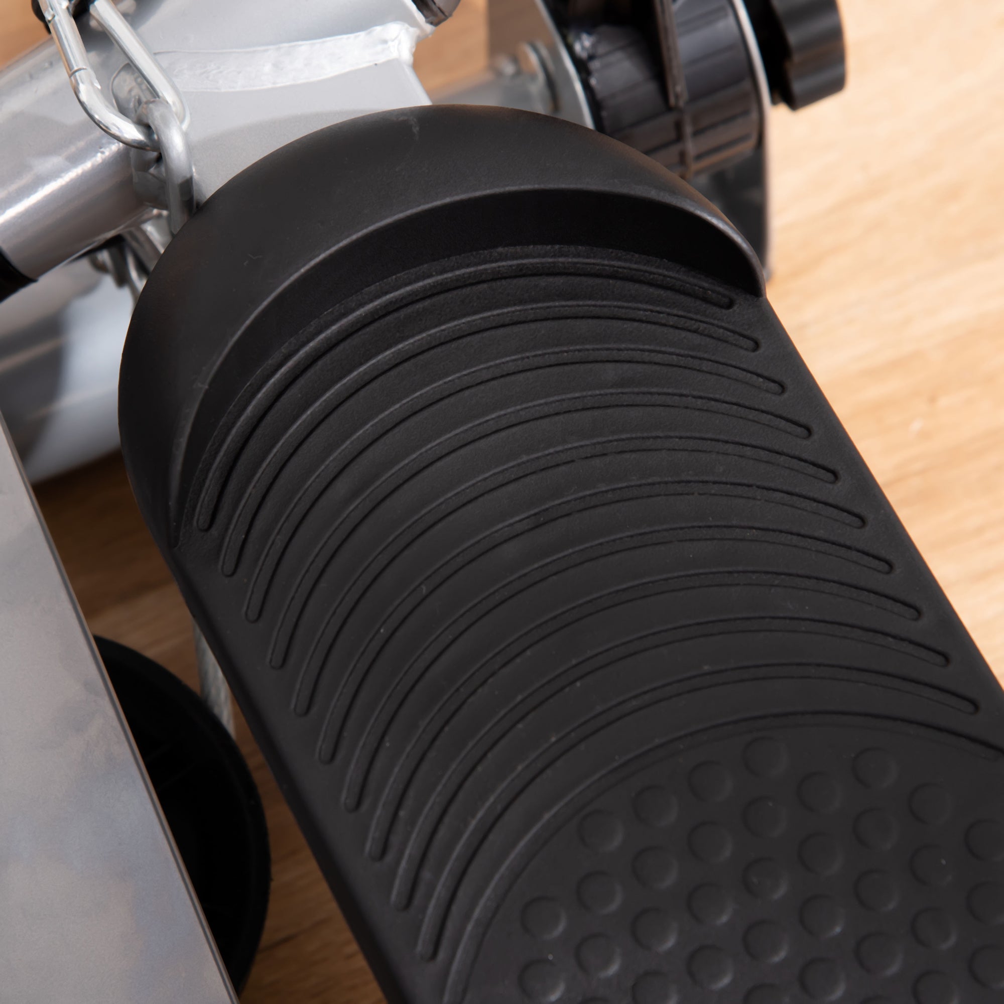 Fitness Stepper with Handle and LCD Monitor for Home and Gym Training, Silver