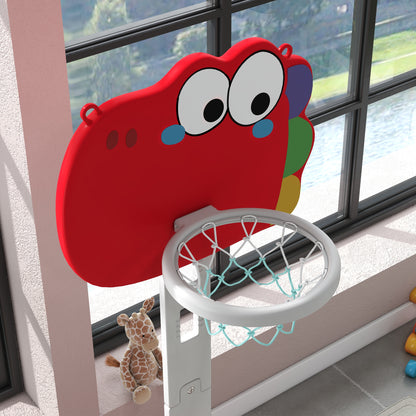 AIYAPLAY 5 in 1 Children's Basketball Hoop with Adjustable Height, Football and Golf Goal, Age 3-6 Years, Red