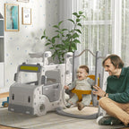 Slide Set for Children 18-48 Months with Swing, Toy Car and Basketball Hoop, 201x151x87.5cm, White