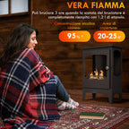 Bioethanol Fireplace in Stainless Steel with 1.2L Burner for 3 Hours of Burning Time, 36x26x54cm, Black