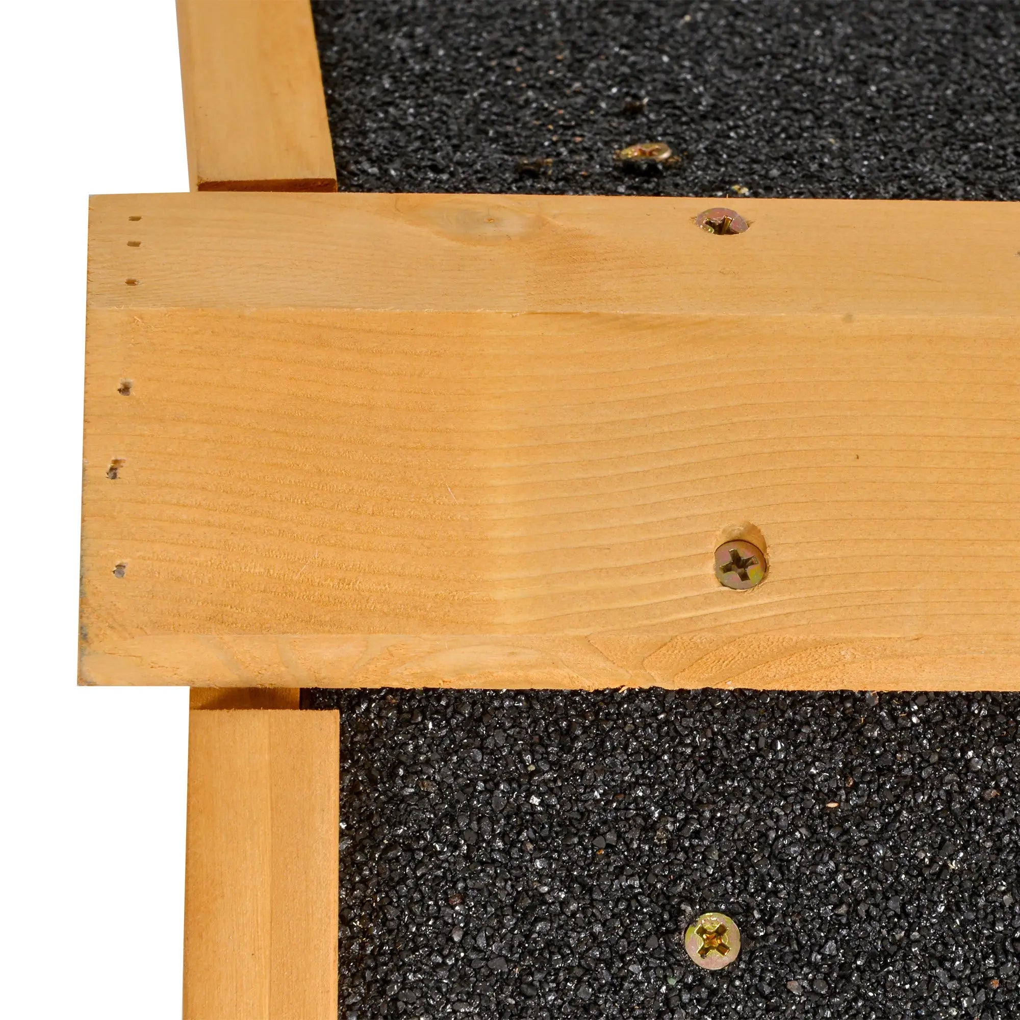 Rabbit Cage with House, Ramp and Open Area, Light Yellow Wooden and Metal Rabbit Hutch, 122x63x92cm - Borge' Group Limited