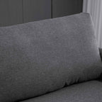 HOMCOM 3-Seater Fabric Sofa with Deep Seat and Thick Padding, 191x79x87 cm, Dark Grey