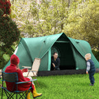 4-Person Water-Repellent Camping Tent with UV Protection, Fiberglass Poles, 4.55x2.3x1.8 m, Green