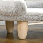 Plush Dog and Cat Sofa Bed with Removable Backrest, 47x40x20 cm, Grey