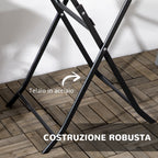 Outsunny Round Folding Garden Table in Steel and HDPE, Ø60x73 cm, Dark Grey