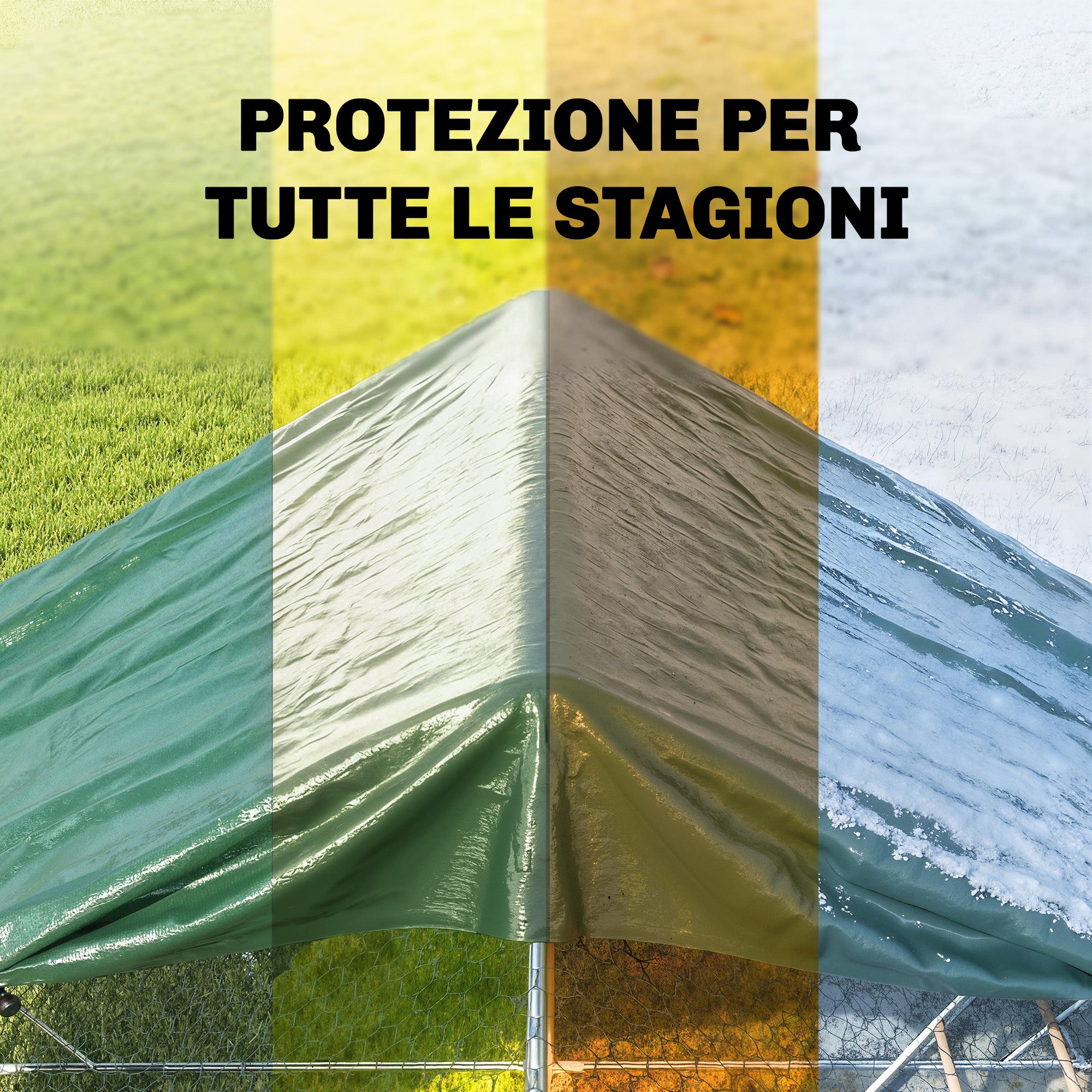 Outsunny 6 x 8m Waterproof Tarpaulin, 90 GSM Tear Resistant PE