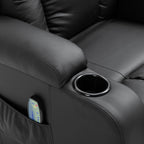 Homcom Relaxable relaxation armchair up to 150 ° in fake skin with 8 massage and heating points, black - Borgè