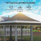 Garden Gazebo with Adjustable Height with Mosquito Net, in Polyester and Metal, 357x357x310 cm, Dark Gray