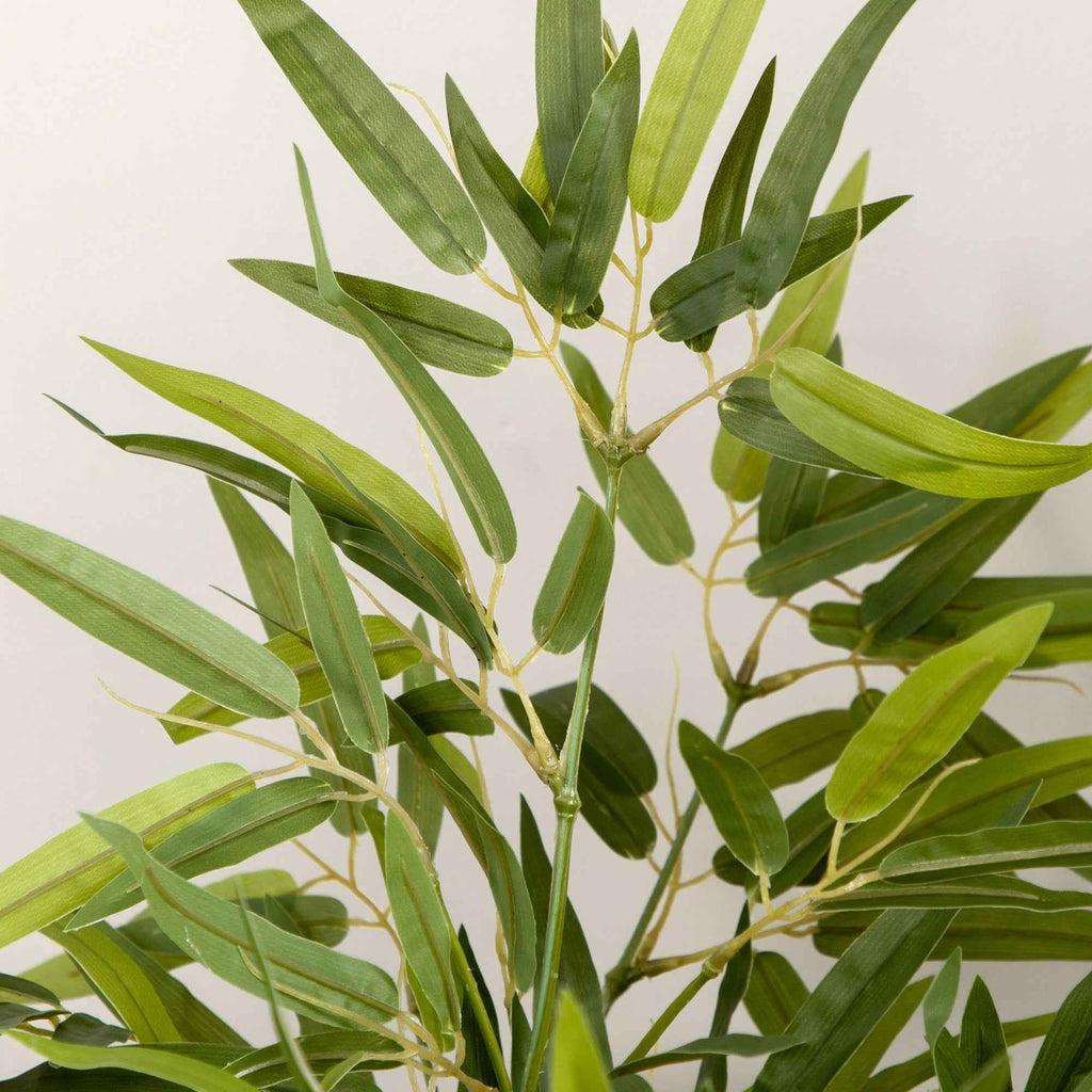 HOMCOM Artificial Bamboo Plant 90cm Tall with 504 PEVA and PP Leaves, Green, with a Ø15x12.5cm Cement Pot