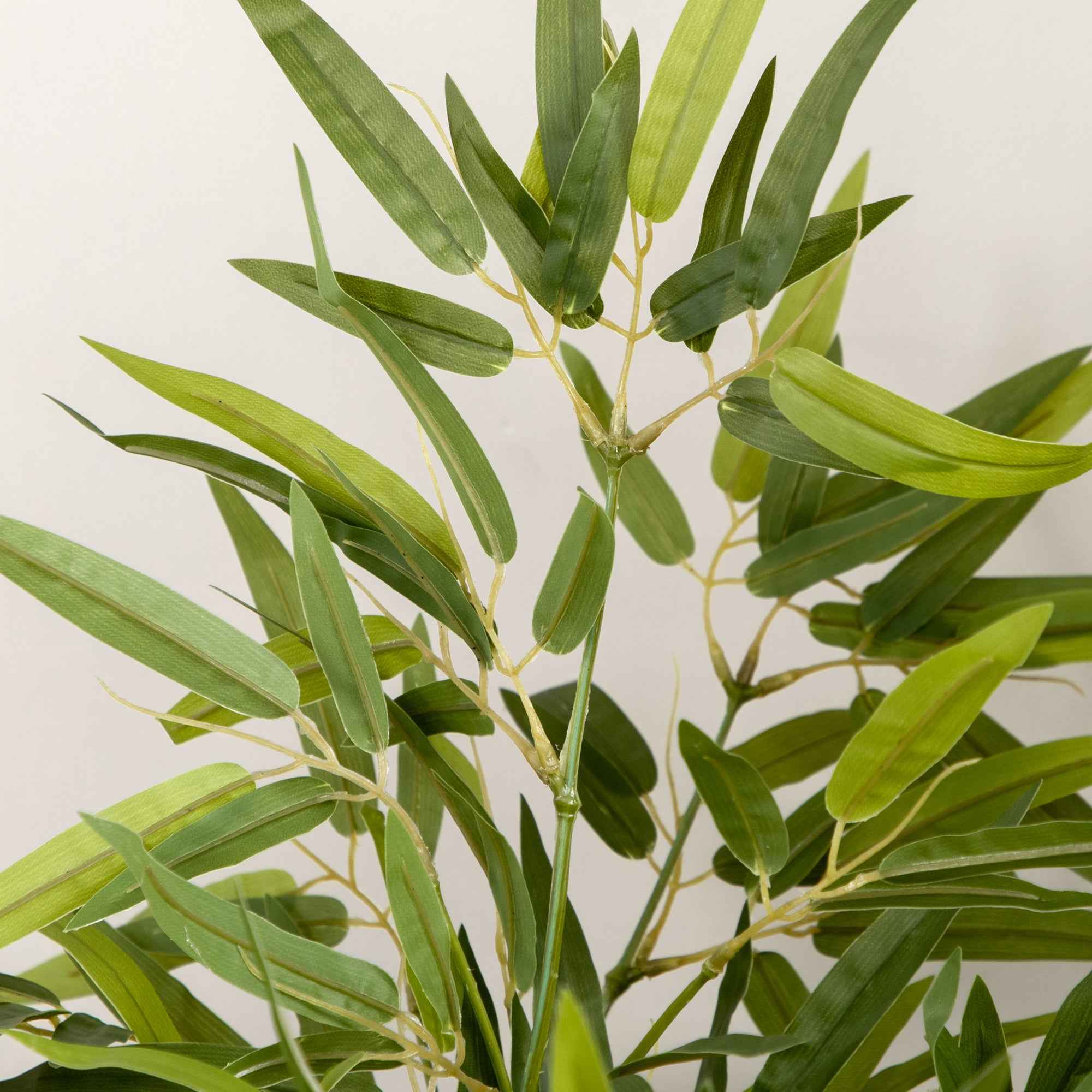 HOMCOM Artificial Bamboo Plant 90cm Tall with 504 PEVA and PP Leaves, Green, with a Ø15x12.5cm Cement Pot