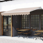 Outdoor Awning with Roller Arms and Crank Opening, 295x200 cm, Beige - Borgè