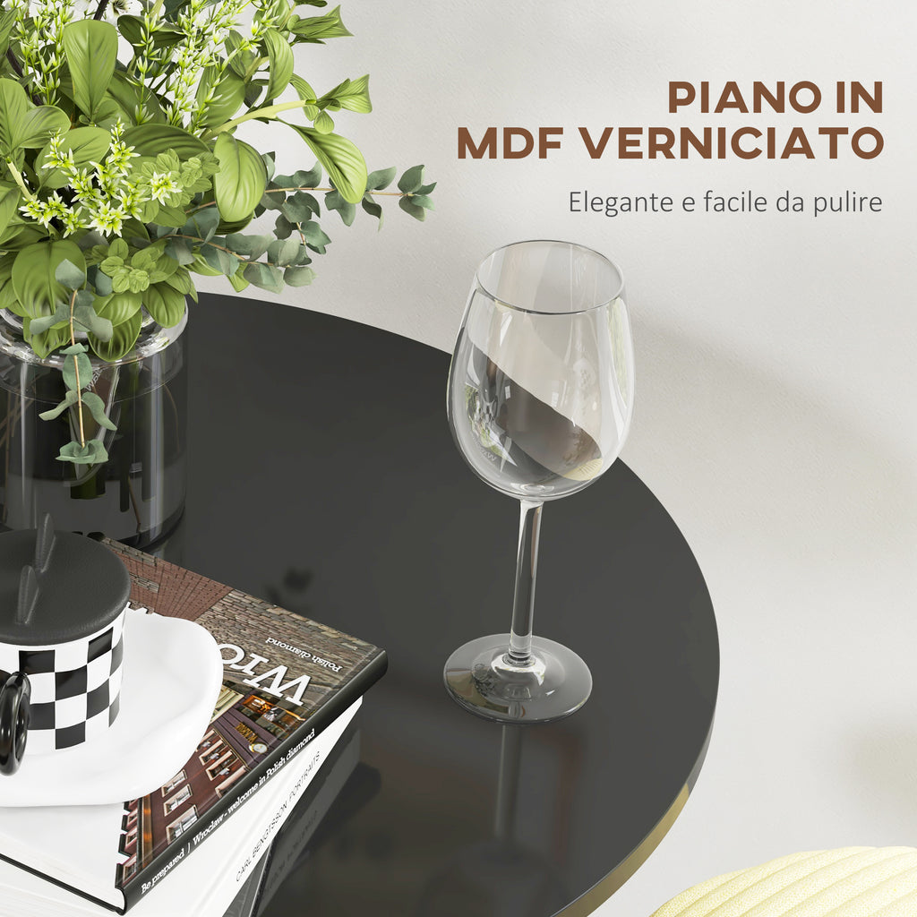 HOMCOM Round Bar Table and Kitchen Table, Ø60x102 cm, Black