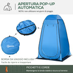 Camping and Beach Shower Tent with Zipper Door and Transport Bag, 126x124x189 cm, Blue
