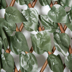 8-Piece Extendable Green Hedge for Outdoors, Made of Wood and Polyester, 200x100cm