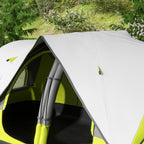Outsunny 4-person Camping Tent with 2 Separate Spaces, in Polyester and Fiberglass, 450x215Px180 cm, Green - Borgè